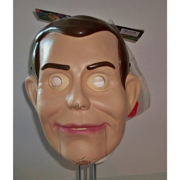 ADULT GOOSEBUMPS SLAPPY VENTRILOQUIST DOLL CREEPY FACE MASK NEW - Picture 1 of 2